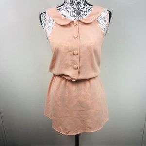 Adorable baby doll sleeve dress with lace detail